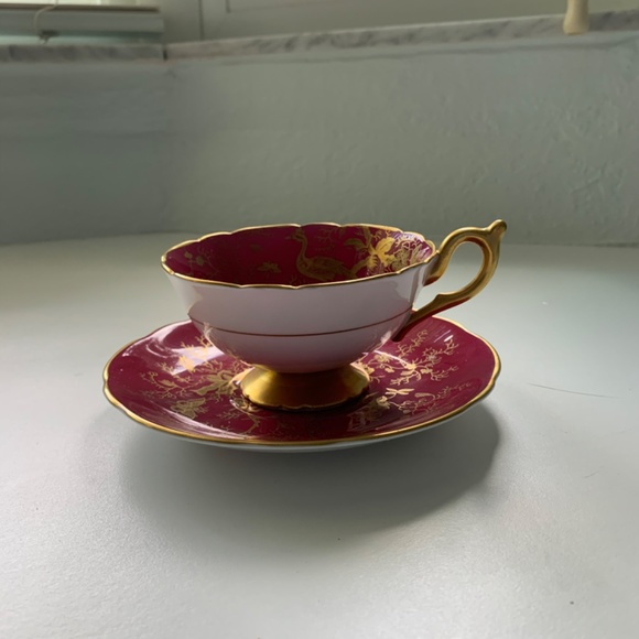 Coalport teacups, ruby red and green, price is for both! - Picture 4 of 7